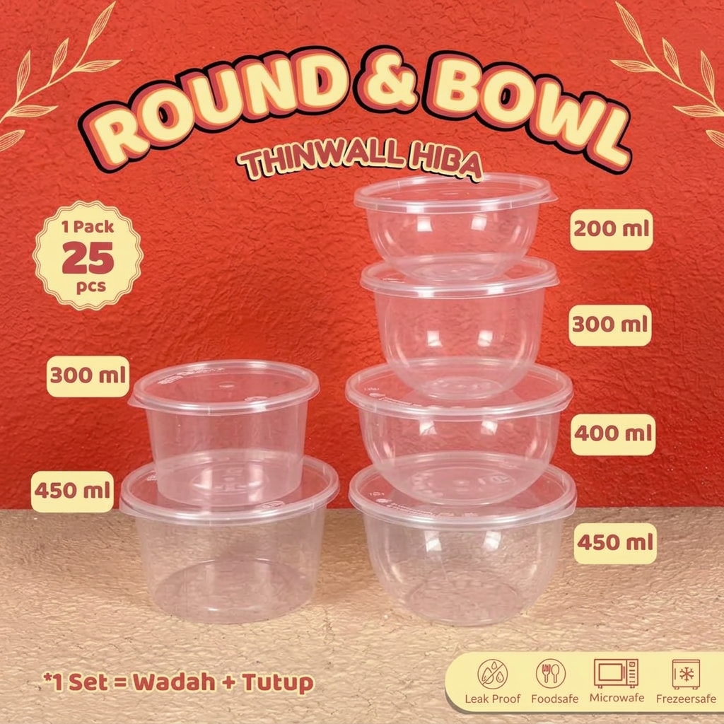 Thinwall Kotak All merk 300ml 25 pcs x 20 
